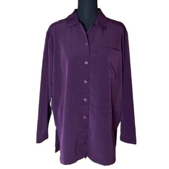 TravelSmith Tops - TravelSmith purple button front blouse size M